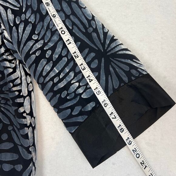 Bob Mackie Women's Silk Burnout Jacket Black Silver  Size M Wearable Art - Picture 6 of 8